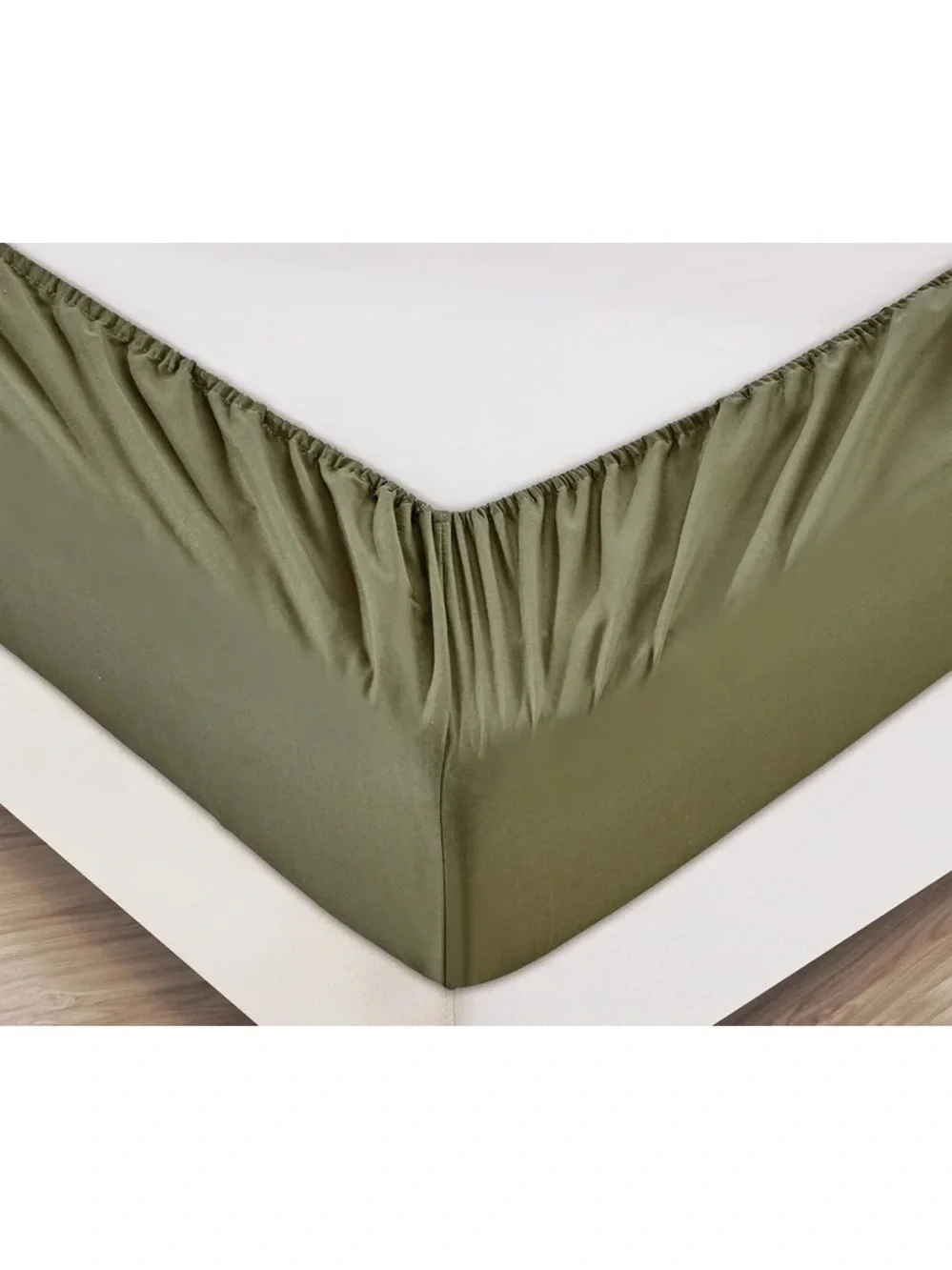 Olive Green Premium Cotton king 200Tc 4 piece Bed Sheet Set